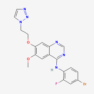 7-(2-(1H-1,2,3-Triazol-1-yl)ethoxy)-N-(4-bromo-2-fluorophenyl)-6-methoxyquinazolin-4-amine chemical structure (CAS 413599-62-9)