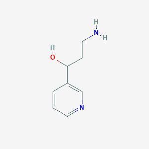 3-Amino-1-(pyridin-3-yl)propan-1-ol chemical structure (CAS 41403-92-3)