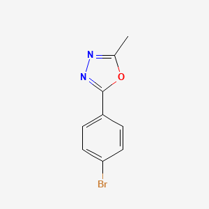 2-(4-Bromophenyl)-5-methyl-1,3,4-oxadiazole chemical structure (CAS 41421-03-8)