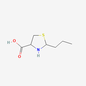 2-Propylthiazolidine-4-carboxylic acid chemical structure (CAS 4165-34-8)