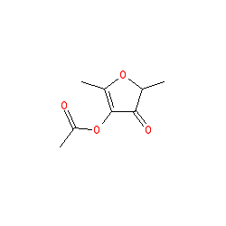 2,5-Dimethyl-4-oxo-4,5-dihydrofuran-3-yl acetate chemical structure (CAS 4166-20-5)