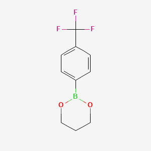 2-(4-(Trifluoromethyl)phenyl)-1,3,2-dioxaborinane chemical structure (CAS 416839-38-8)