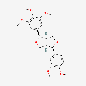 (1S,3aR,4R,6aR)-1-(3,4-Dimethoxyphenyl)-4-(3,4,5-trimethoxyphenyl)tetrahydro-1H,3H-furo[3,4-c]furan chemical structure (CAS 41689-51-4)