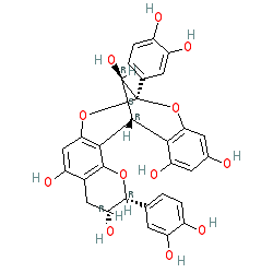 (2R,3R,8S,14R,15R)-2,8-Bis(3,4-dihydroxyphenyl)-3,4-dihydro-2H,14H-8,14-methanobenzo[7,8][1,3]dioxocino[4,5-h]chromene-3,5,11,13,15-pentaol chemical structure (CAS 41743-41-3)