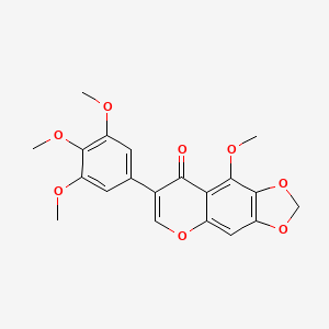 9-Methoxy-7-(3,4,5-trimethoxyphenyl)-8H-[1,3]dioxolo[4,5-g]chromen-8-one chemical structure (CAS 41743-73-1)