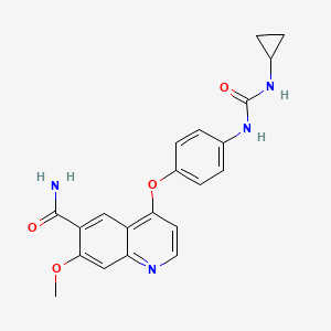 4-(4-(3-Cyclopropylureido)phenoxy)-7-methoxyquinoline-6-carboxamide chemical structure (CAS 417714-14-8)