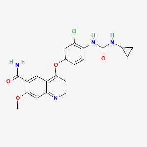 4-(3-Chloro-4-(3-cyclopropylureido)phenoxy)-7-methoxyquinoline-6-carboxamide chemical structure (CAS 417716-92-8)