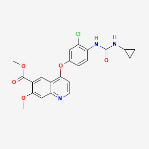 Methyl 4-(3-chloro-4-(3-cyclopropylureido)phenoxy) -7-methoxyquinoline-6-carboxylate chemical structure (CAS 417717-20-5)