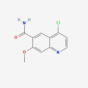 4-Chloro-7-methoxyquinoline-6-carboxamide chemical structure (CAS 417721-36-9)