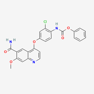 Phenyl (4-((6-carbamoyl-7-methoxyquinolin-4-yl)oxy)-2-chlorophenyl)carbamate chemical structure (CAS 417722-95-3)