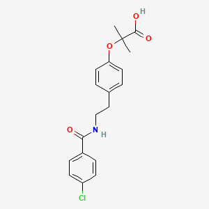2-(4-(2-(4-Chlorobenzamido)ethyl)phenoxy)-2-methylpropanoic acid chemical structure (CAS 41859-67-0)