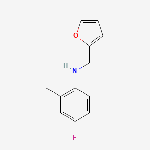 4-Fluoro-N-(furan-2-ylmethyl)-2-methylaniline chemical structure (CAS 418785-68-9)