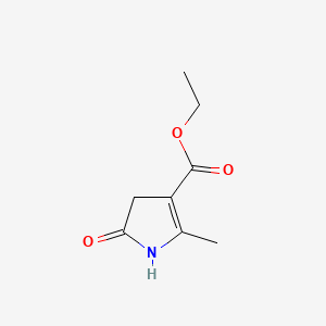 Ethyl 2-methyl-5-oxo-4,5-dihydro-1H-pyrrole-3-carboxylate chemical structure (CAS 4189-20-2)