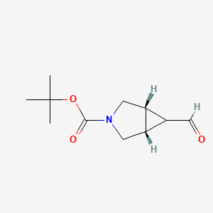 rel-(1R,5S,6r)-tert-Butyl 6-formyl-3-azabicyclo[3.1.0]hexane-3-carboxylate chemical structure (CAS 419572-19-3)