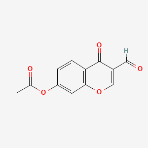 3-Formyl-4-oxo-4H-chromen-7-yl acetate chemical structure (CAS 42059-49-4)