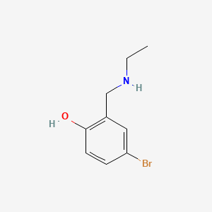 4-Bromo-2-[(ethylamino)methyl]phenol chemical structure (CAS 42313-78-0)