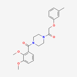 1-(4-(2,3-Dimethoxybenzoyl)piperazin-1-yl)-2-(m-tolyloxy)ethanone chemical structure (CAS 423748-02-1)