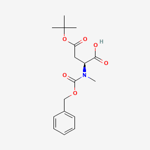 (S)-2-(((Benzyloxy)carbonyl)(methyl)amino)-4-(tert-butoxy)-4-oxobutanoic acid chemical structure (CAS 42417-70-9)