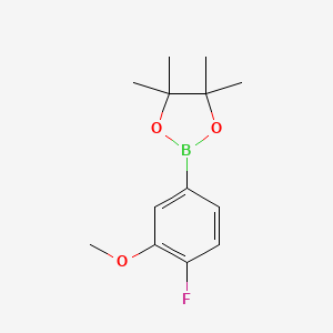 2-(4-Fluoro-3-methoxyphenyl)-4,4,5,5-tetramethyl-1,3,2-dioxaborolane chemical structure (CAS 425378-85-4)