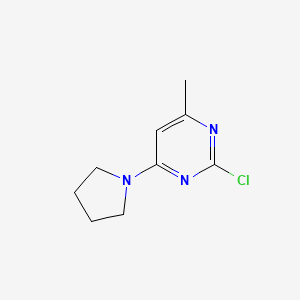 2-Chloro-4-methyl-6-(pyrrolidin-1-yl)pyrimidine chemical structure (CAS 425425-25-8)