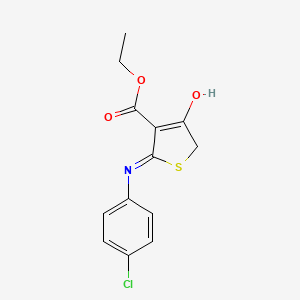 Ethyl 2-((4-chlorophenyl)amino)-4-oxo-4,5-dihydrothiophene-3-carboxylate chemical structure (CAS 425629-94-3)
