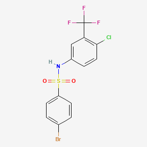 4-Bromo-N-(4-chloro-3-(trifluoromethyl)phenyl)benzenesulfonamide chemical structure (CAS 425646-41-9)