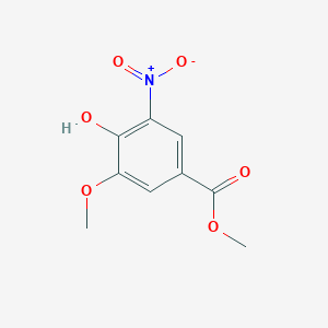 Methyl 4-hydroxy-3-methoxy-5-nitrobenzoate chemical structure (CAS 42590-00-1)