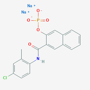 Sodium 3-((4-chloro-2-methylphenyl)carbamoyl)naphthalen-2-yl phosphate chemical structure (CAS 4264-93-1)