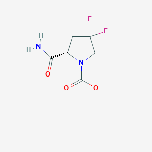 (S)-tert-Butyl 2-carbamoyl-4,4-difluoropyrrolidine-1-carboxylate chemical structure (CAS 426844-50-0)