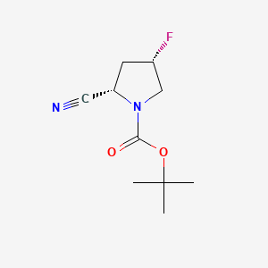 (2S,4S)-tert-Butyl 2-cyano-4-fluoropyrrolidine-1-carboxylate chemical structure (CAS 426844-76-0)