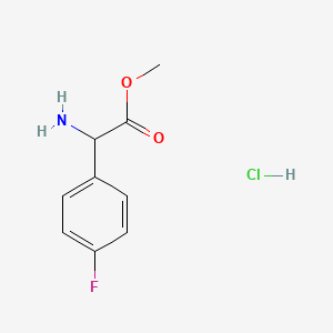 Methyl 2-amino-2-(4-fluorophenyl)acetate hydrochloride chemical structure (CAS 42718-18-3)