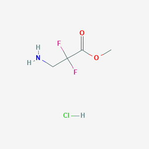 Methyl 3-amino-2,2-difluoropropanoate hydrochloride chemical structure (CAS 428452-50-0)