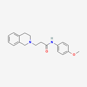 3-(3,4-Dihydroisoquinolin-2(1H)-yl)-N-(4-methoxyphenyl)propanamide chemical structure (CAS 428853-17-2)