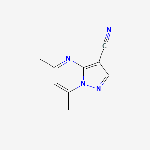5,7-Dimethylpyrazolo[1,5-a]pyrimidine-3-carbonitrile chemical structure (CAS 43024-16-4)