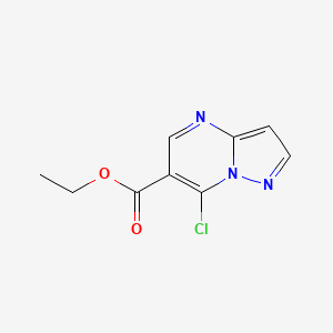 Ethyl 7-chloropyrazolo[1,5-a]pyrimidine-6-carboxylate chemical structure (CAS 43024-70-0)