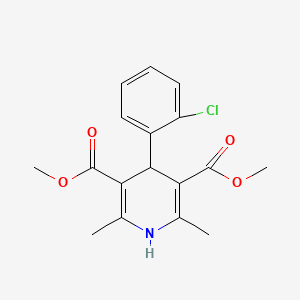 Dimethyl 4-(2-chlorophenyl)-2,6-dimethyl-1,4-dihydropyridine-3,5-dicarboxylate chemical structure (CAS 43067-01-2)