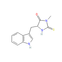 5-((1H-Indol-3-yl)methyl)-3-methyl-2-thioxoimidazolidin-4-one chemical structure (CAS 4311-88-0)