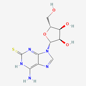 6-Amino-9-((2R,3R,4S,5R)-3,4-dihydroxy-5-(hydroxymethyl)tetrahydrofuran-2-yl)-3,9-dihydro-2H-purine-2-thione chemical structure (CAS 43157-50-2)