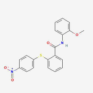 N-(2-Methoxyphenyl)-2-((4-nitrophenyl)thio)benzamide chemical structure (CAS 431980-38-0)