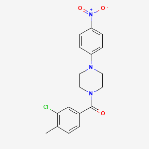 (3-Chloro-4-methylphenyl)(4-(4-nitrophenyl)piperazin-1-yl)methanone chemical structure (CAS 431996-53-1)