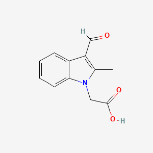 2-(3-Formyl-2-methyl-1H-indol-1-yl)acetic acid chemical structure (CAS 432001-45-1)