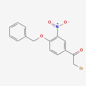 1-(4-(Benzyloxy)-3-nitrophenyl)-2-bromoethanone chemical structure (CAS 43229-01-2)