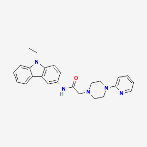 N-(9-Ethyl-9H-carbazol-3-yl)-2-(4-(pyridin-2-yl)piperazin-1-yl)acetamide chemical structure (CAS 432506-24-6)