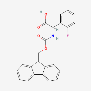2-{[(9H-fluoren-9-ylmethoxy)carbonyl]amino}-2-(2-fluorophenyl)acetic acid chemical structure (CAS 433291-96-4)