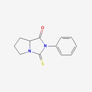 2-Phenyl-3-thioxohexahydro-1H-pyrrolo[1,2-c]imidazol-1-one chemical structure (CAS 4333-21-5)