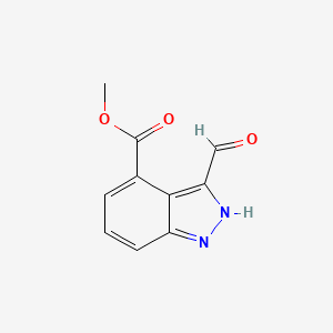 Methyl 3-formyl-1H-indazole-4-carboxylate chemical structure (CAS 433728-79-1)