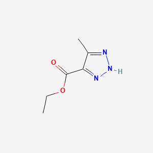 Ethyl 4-methyl-1H-1,2,3-triazole-5-carboxylate chemical structure (CAS 4343-73-1)