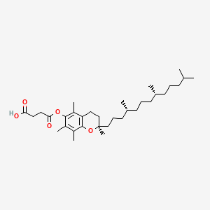 4-Oxo-4-(((R)-2,5,7,8-tetramethyl-2-((4R,8R)-4,8,12-trimethyltridecyl)chroman-6-yl)oxy)butanoic acid chemical structure (CAS 4345-03-3)