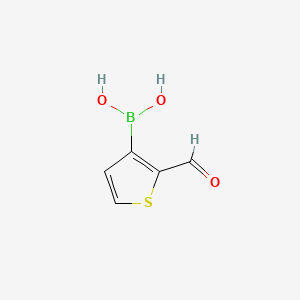 (2-Formylthiophen-3-yl)boronic acid chemical structure (CAS 4347-31-3)