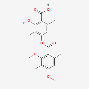 4-((2,4-Dimethoxy-3,6-dimethylbenzoyl)oxy)-2-hydroxy-3,6-dimethylbenzoic acid chemical structure (CAS 436-32-8)